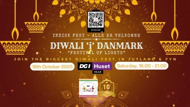 🌸 From Diyas to Dance — Celebrate Every Moment!

Every Diwali tells a story — of light, love, and the joy of being together. 🪔
For over a decade, IAD has brought our community together to celebrate this spirit — and now it’s time again!

✨ Celebrate culture
🎵 Celebrate connection
🎉 Celebrate Diwali — the IAD way!

📅 18th October | From 16:00 Onwards
📍 DGI Huset, Vejle
🎟️ Register now — your festive family awaits!
https://indianassociationdenmark.com/iad/diwali2025/

#IADDiwali2025 #IndianAssociationOfDenmark #FestivalOfLights #CommunityVibes #DesiCelebration Vejle Kommune Ugeavisen Vejle Ugeavisen Vejle @followers