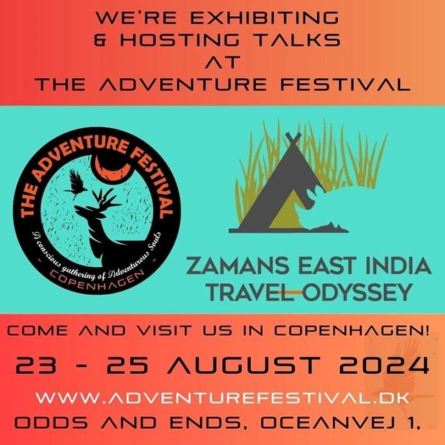 Looking for great birding and wildlife tours in exotic India ? Visit stall at the Adventure Festival 2024, at Odds and Ends, Oceanvej 1 in Copenhagen, and avail of great discounts. Attend presentations on the elusive tiger, the one-horned rhino and our calmimg river cruises

Zamans East India Travel Odyssey