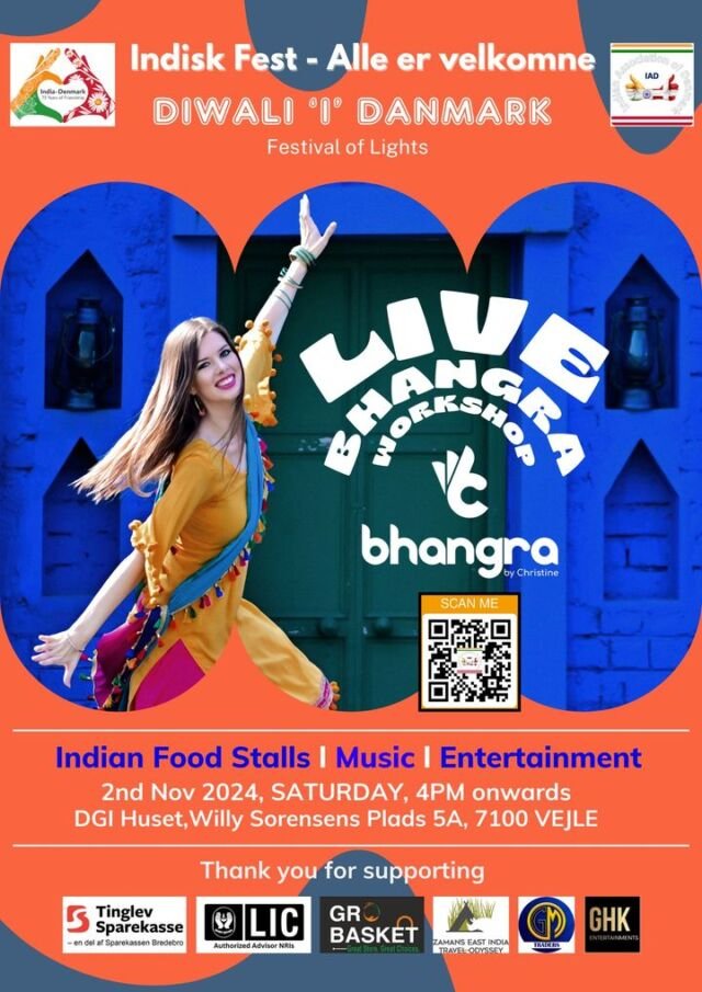 The clock is ticking! ⏳ Only 27 days remain until the grand Diwali - Festival of Lights Event on November 2! 🎆🌟 Don't miss out—register now to experience a night of vibrant culture, food, laughter, and celebration! 🪔🎭 https://indianassociationdenmark.com/iad/diwali2024/

Christine Meier, 𝐓𝐡𝐞 𝐁𝐡𝐚𝐧𝐠𝐫𝐚 𝐐𝐮𝐞𝐞𝐧 𝐨𝐟 𝐃𝐞𝐧𝐦𝐚𝐫𝐤, is a renowned dancer, choreographer, and digital creator. 💃 After exploring various dance styles since childhood, she discovered Bhangra in 2013 and quickly mastered the form. In 2016, she founded Bhangra by Christine and has since taught across Europe and Asia. 🌍 Through her vibrant online platforms, Christine passionately shares her love for Bhangra, inviting viewers to like, subscribe, and follow her exciting journey. 🎥📲

 India in Denmark (Embassy of India, Copenhagen) Embassy of Denmark in India Vejle Kommune VisitVejle #IADDiwali2024 Danish Cultural Institute India  #FestivalOfLights #CommunitySpirit #DiwaliCelebration #DiwaliVejle #vejle
@followers