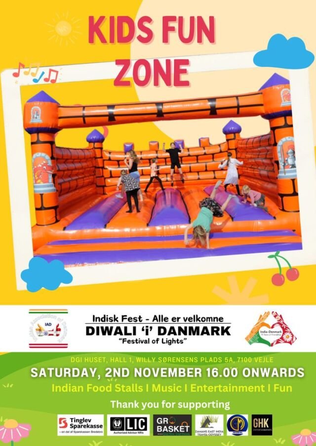 𝐊𝐈𝐃𝐒 𝐅𝐔𝐍 𝐙𝐎𝐍𝐄 Festival of Lights - Diwali 'i' Danmark Fest 

The clock is ticking! ⏳ Only 15 days remain for registrations!!! Have you secured your spot.. Diwali - Festival of Lights Event on November 2! 🎆🌟 Don't miss out—register now to experience a night of vibrant culture, food, laughter, and celebration! 🪔🎭 https://indianassociationdenmark.com/iad/diwali2024/

Indian Council For Cultural Relations Danish Cultural Institute India Embassy of Denmark in India Vejle Kommune VisitVejle Vejle, Denmark Indian Association of Denmark - IAD 

#IADvejle #DiwaliVejle #DiwaliDenmark #Diwaliidenmark #Kids #Fun